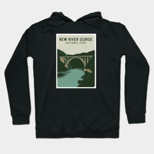 New River Gorge National Park Retro Travel Poster Hoodie